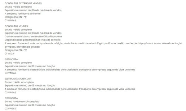 Vagas do SineBahia nesta segunda (13) por Reprodução