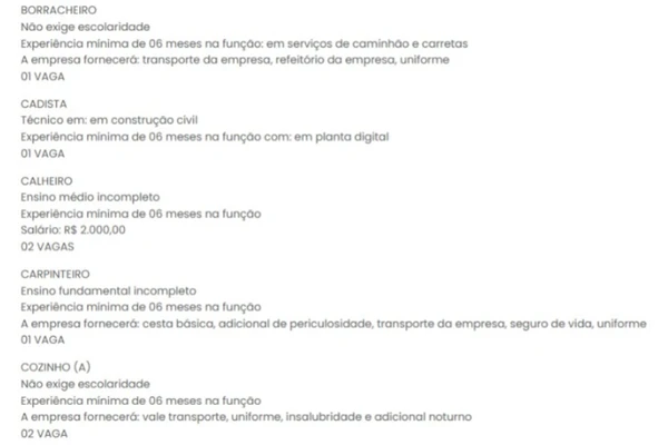 Vagas do SineBahia nesta segunda (13) por Reprodução