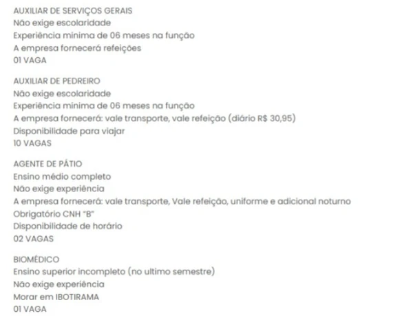 Vagas do SineBahia nesta segunda (13) por Reprodução