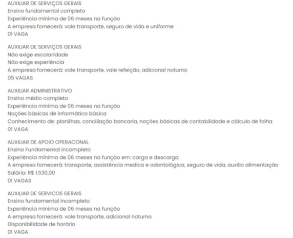 Vagas do SineBahia nesta segunda (13) por Reprodução