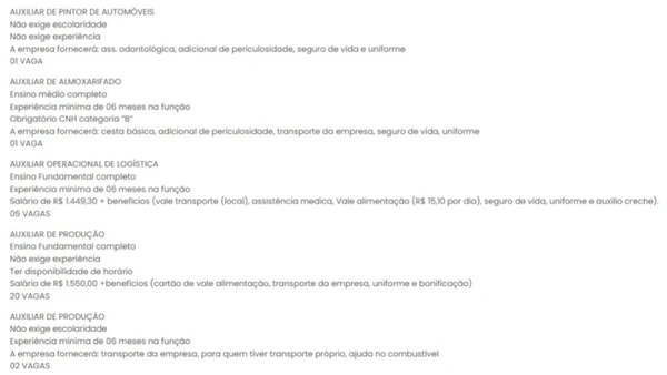 Vagas do SineBahia nesta segunda (13) por Reprodução