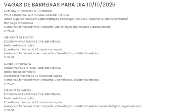 Vagas do SineBahia nesta segunda (13) por Reprodução