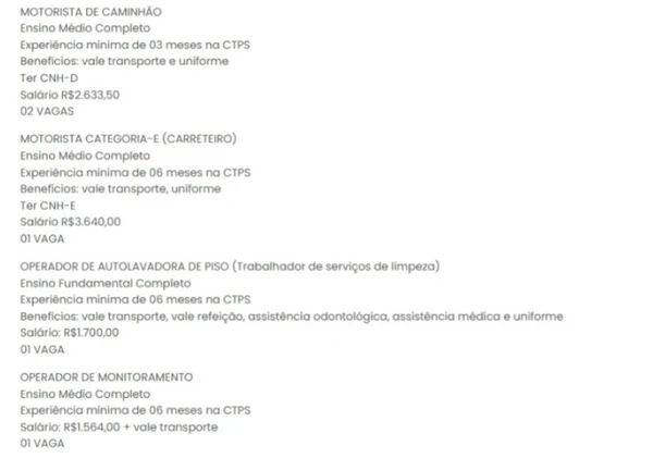 Vagas do SineBahia nesta segunda (13) por Reprodução