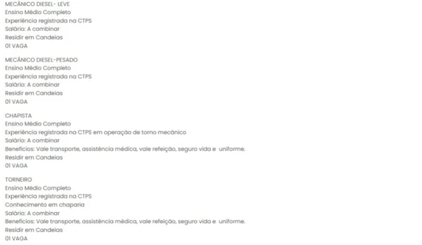 Vagas do SineBahia nesta segunda (13) por Reprodução