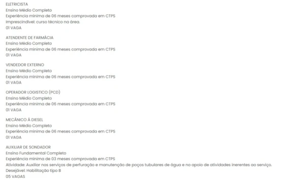 Vagas do SineBahia nesta segunda (13) por Reprodução