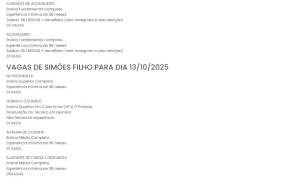 Vagas do SineBahia nesta segunda (13) por Reprodução