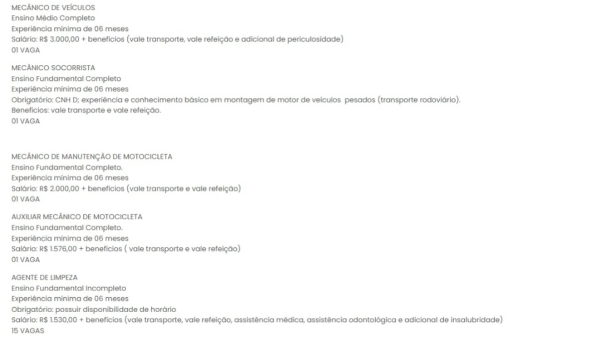 Vagas do SineBahia nesta segunda (13) por Reprodução