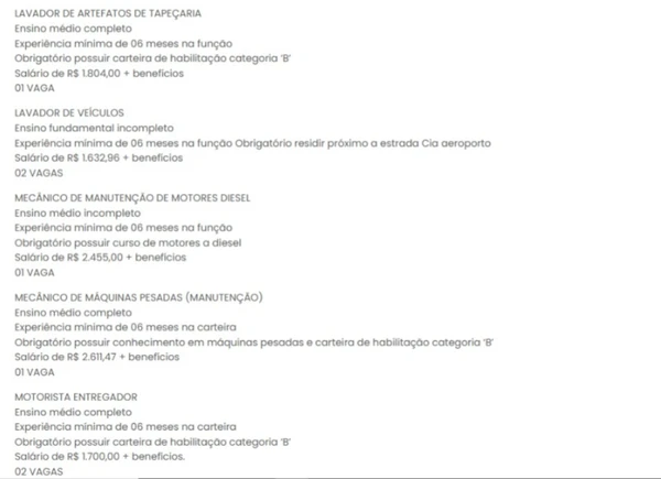 Vagas do SineBahia nesta segunda (13) por Reprodução