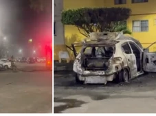 Imagem - Carro explode e pega fogo em estacionamento de condomínio em Salvador