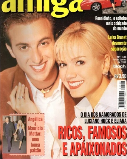 Eliana e Luciano Huck na capa da 'Revista Amiga' por Reprodução/Revista Amiga