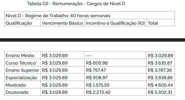 Instituto Federal abre vagas com salários de até R$ 8,3 mil e auxílio de R$ 1 mil por Captura de tela 