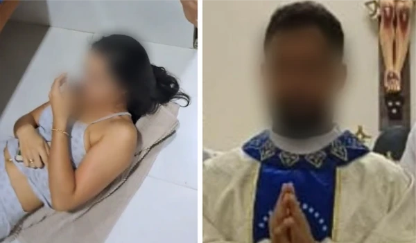 Padre e noiva de fiél estavam juntos