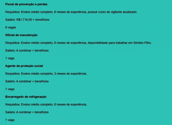 Confira vagas disponíveis por Reprodução