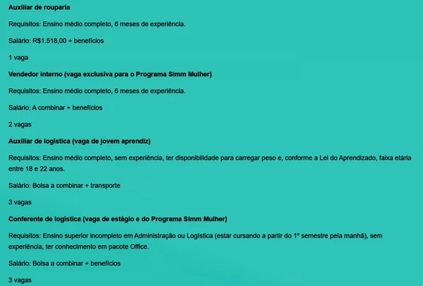 Confira vagas disponíveis por Reprodução