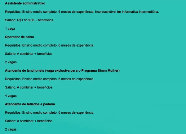 Confira vagas disponíveis por Reprodução