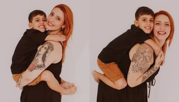 Ana Bianca Sessa e o filho por Reprodução