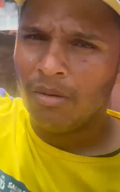 Bala atingiu caminhão da Limpurb por Reprodução/Redes sociais