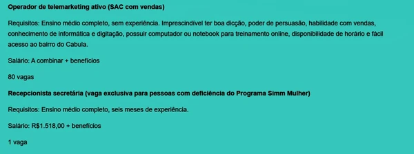 Confira vagas em aberto por Reprodução