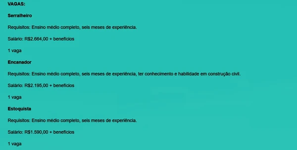 Confira vagas em aberto por Reprodução