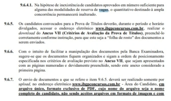 Detalhes das vagas do concurso da Prefeitura de Palestina  por Reprodução