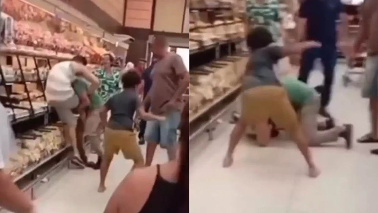 Imagem - Clientes trocam socos e vão ao chão em supermercado por causa de pegador de pão