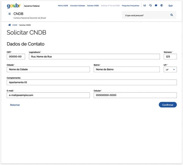 Informe os dados de contato, como endereço completo, e-mail e telefone e clique em “Confirmar” por Reprodução