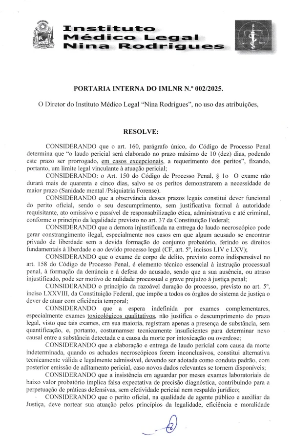 Portaria determina que laudos do DPT sejam concluídos em 10 dias  por Reprodução