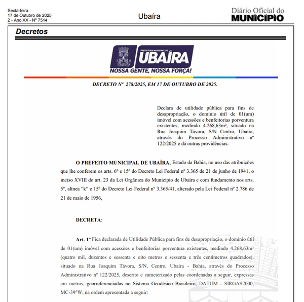 Prefeitura determina desapropriação de terreno vendido pela Igreja