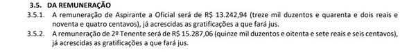 Remuneração Oficial Saúde e Oficial Complementar por Reprodução/Edital CBMDF