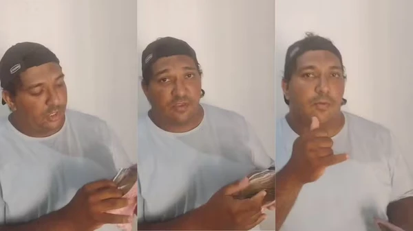 Higor Victor  compartilhou vídeos nas redes sociais até identificar o vendedor de frutas que havia perdido o dinheiro por Reprodução