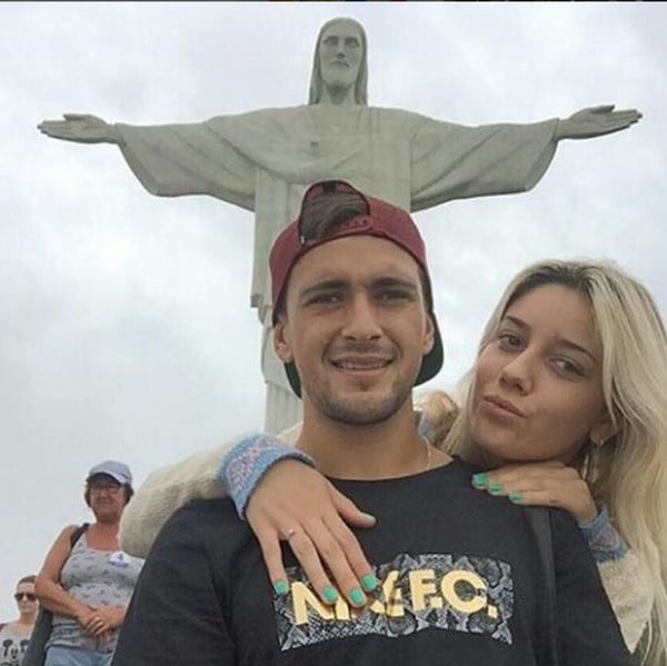 Arrascaeta  e Camila Bastiani por Reprodução