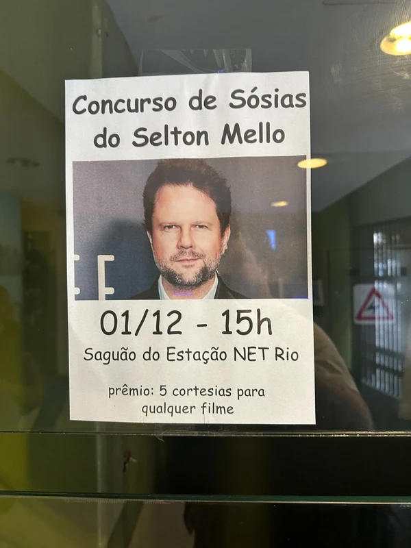 Banner do concurso de sósias do Selton Melo no Rio de Janeiro  por Reprodução/Redes Sociais 