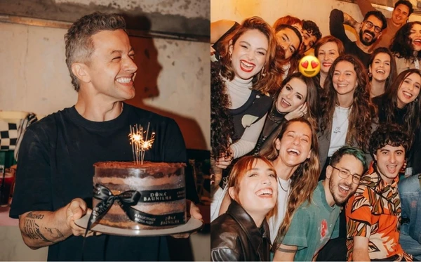 Lucas Lima celebra 43 anos com Sandy, amigos e nova companhia
