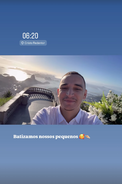 Casal escolheu batizado no Cristo Redentor por Reprodução | Instagram