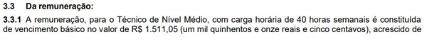 Salários do processo seletivo por Reprodução