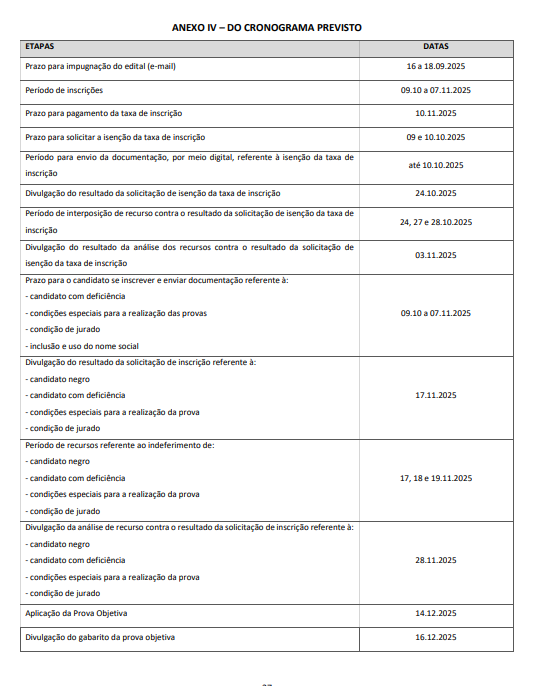 Trecho do edital do concurso por Reprodução