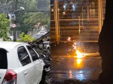 Imagem - Árvores caídas e bairros sem energia elétrica: chuva causa estragos em Salvador