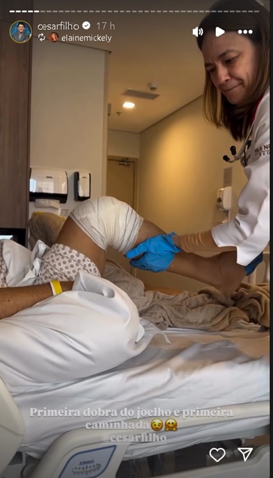 César Filho passa por nova cirurgia no joelho por Reprodução/Instagram