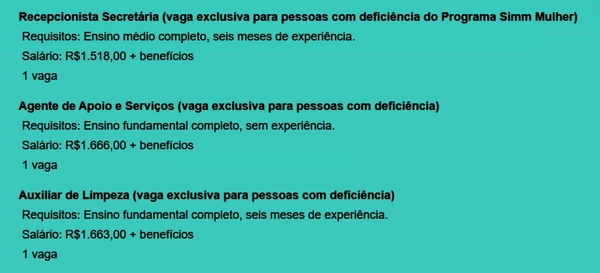 Veja vagas disponíveis por Reprodução