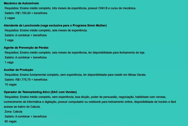 Veja vagas disponíveis por Reprodução