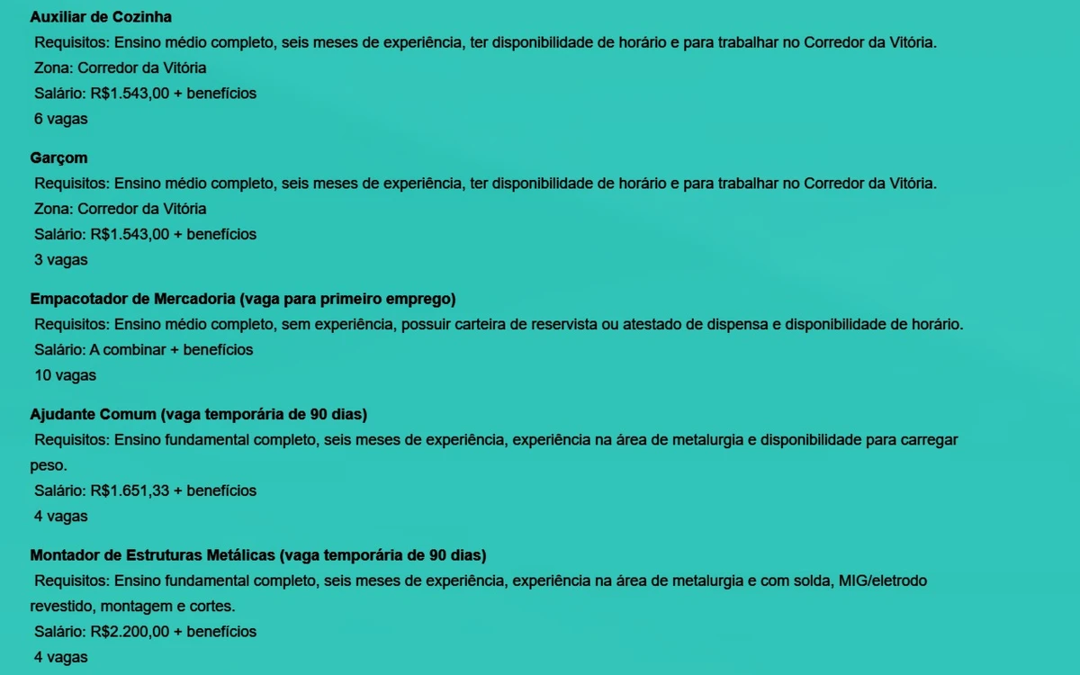 Veja vagas disponíveis por Reprodução