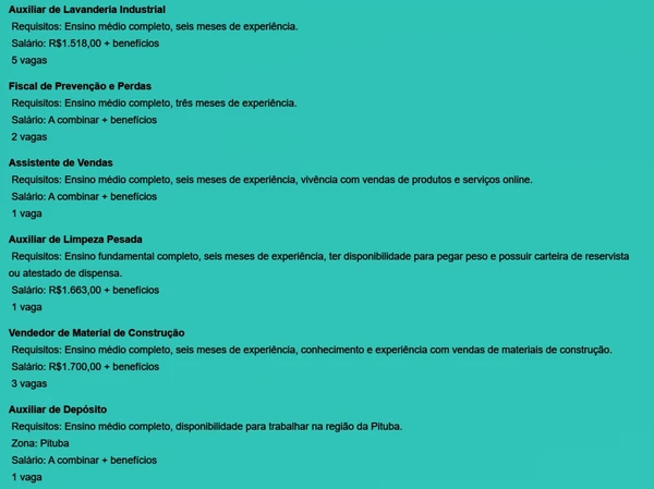 Veja vagas disponíveis por Reprodução