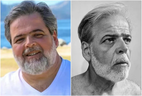 Antes e depois de Claudio Cinti por Reprodução/Instagram