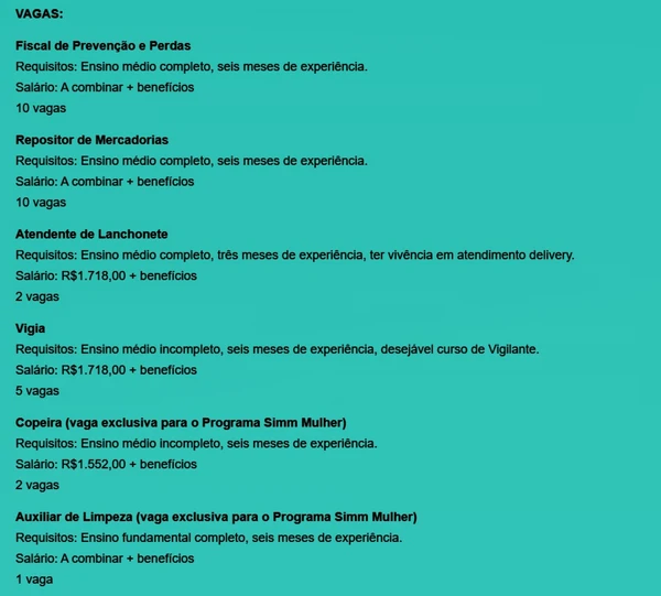 Veja vagas disponíveis por Reprodução