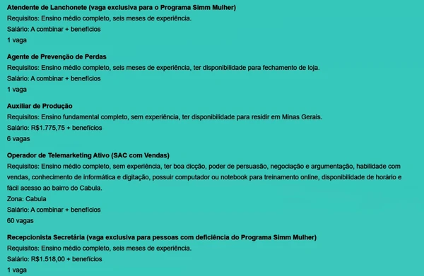 Veja vagas disponíveis por Reprodução