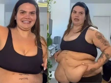 Imagem - Thais Carla exibe corpo após perder 75 kg e fala sobre excesso de pele: 'Incomoda, mas faz parte'