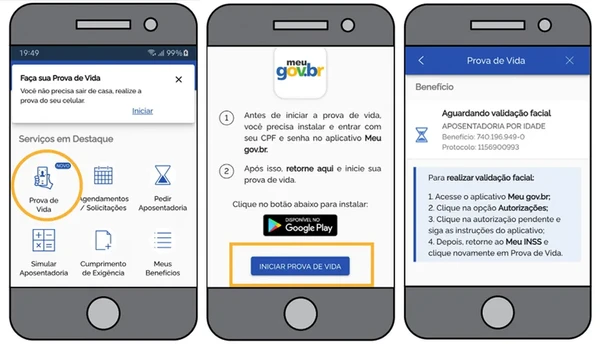 Abra o Meu INSS para fazer prova de vida pelo celula por Divulgação