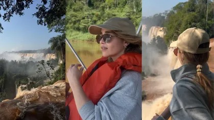 Emilia Clarke durante suas férias nas Cataratas do Iguaçu por Reprodução/Redes Socoais