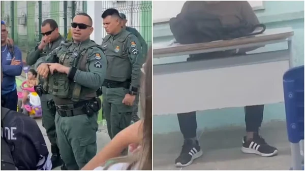 Polícia esteve na escola por Reprodução