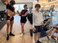 Imagem - Carla Perez treina com o filho fisiculturista e ganha elogio